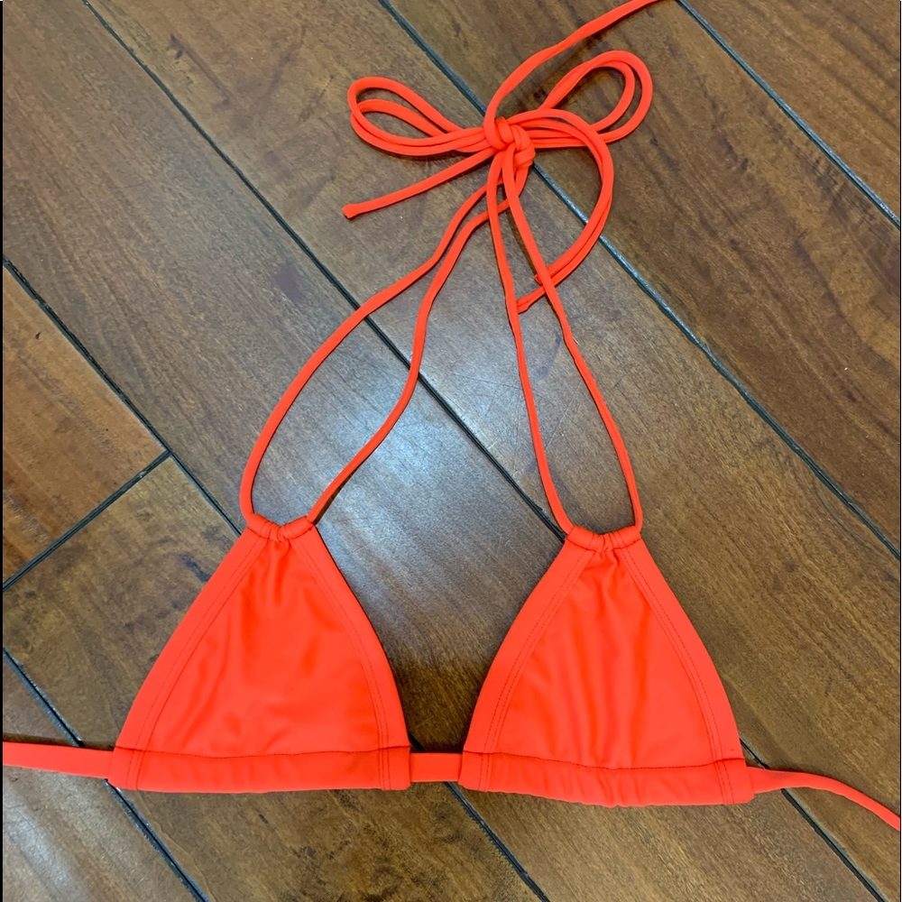 MONTCE NEON red/orange bikini top NWOT